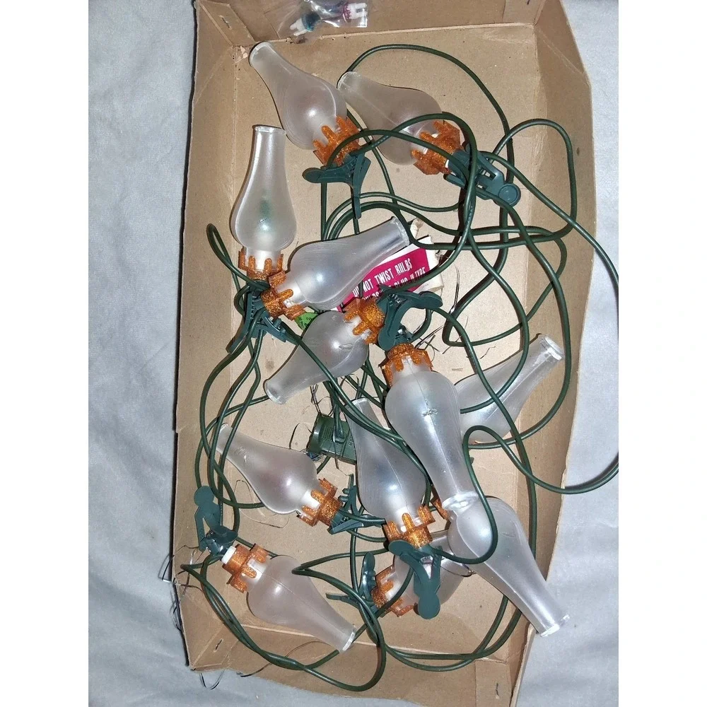 Vintage GE 12 Colonial Lights Merry Midget Christmas Light Set Japan Tested Work